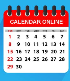 Calendar showing scuba classes to book online